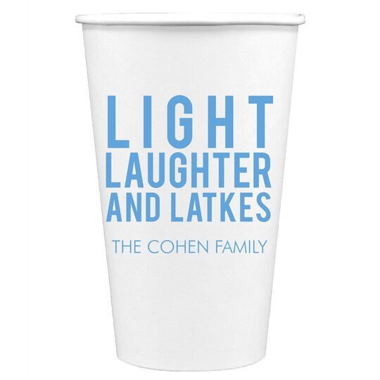 Light Laughter And Latkes Paper Coffee Cups